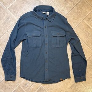 LL Bean thermal waffle shirt mens long sleeve snap buttons 518206 small regular